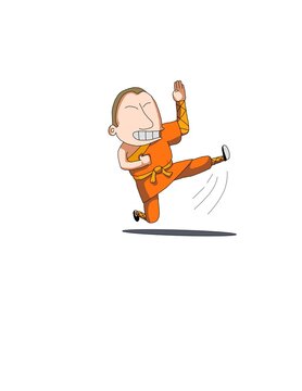 Cute kung fu boy vektor illustration