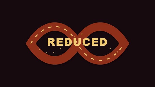 Reduced infinity loop motion dynamic business concept animation for cost cutting, sustainability, and efficiency strategies 4k