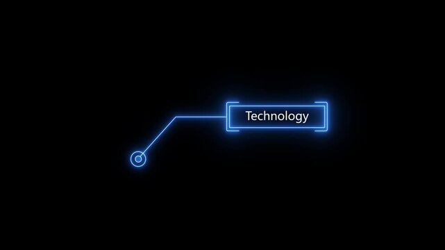 Technology Animated callout lines for text and data. HUD element on a black background.Futuristic Glow HUD Callout Animation &ndash; Digital Six-Pack Motion Graphics on Black Screen