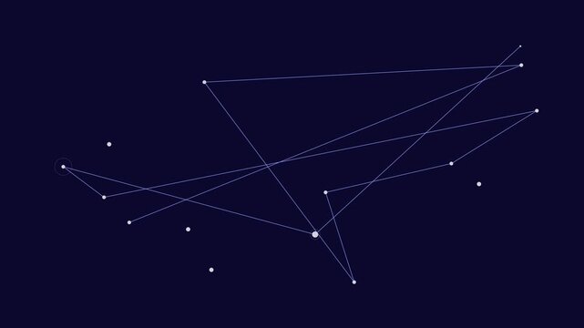 Abstract constellation network connection lines motion animation 4k background