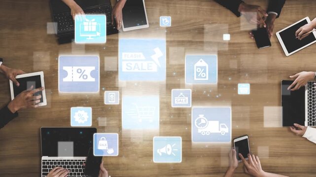 Flash sale icons show ecommerce, flash sale discount, and digital promotion. Flash sale drives customer shopping, flash sale marketing, and conversion growth. Funnel