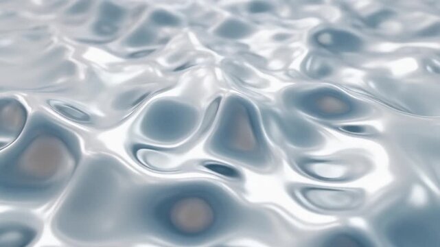 パールホワイト液体メタルが流れる高級背景動画