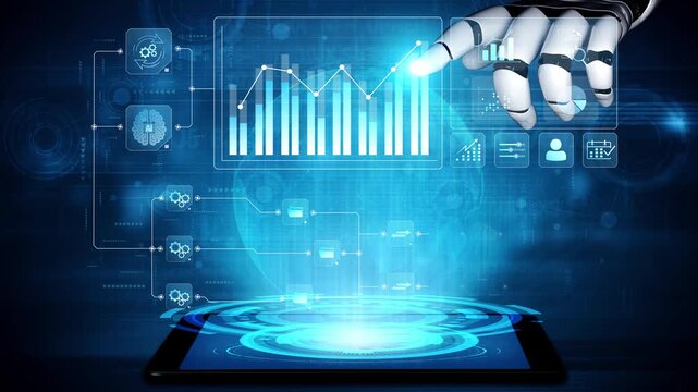 AI-generated interface showing seamless data integration from cloud and database into automated analytics dashboard for business insights and performance monitoring Marrow