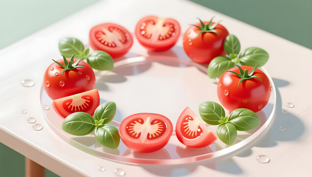 tomato herbs food packaging illustration commercial illustration background