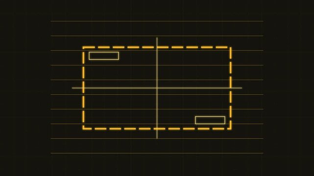 Digital camera viewfinder overlay with focus frame and grid lines for cinematic production and interface animation 4k