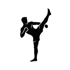 Fototapeta premium Man Kicking in Martial Arts.