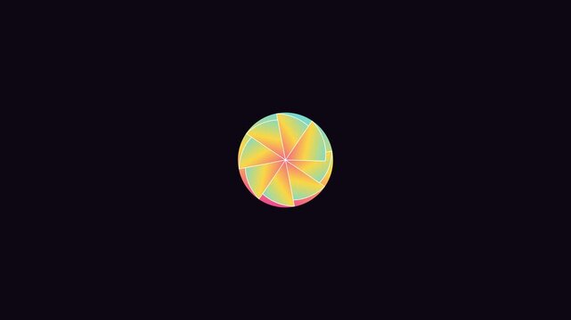 Colorful gradient circular loading spinner animation on dark 4k background, circle