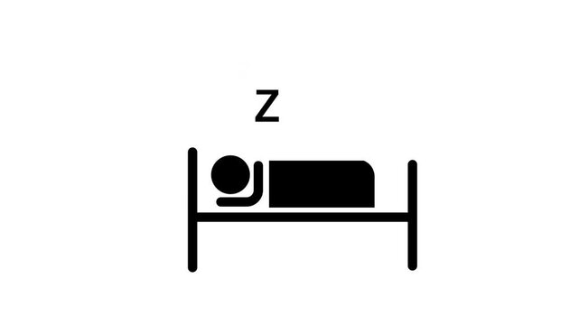 Sleep Man icon concept, relax icon animation. sleeping icon on white background