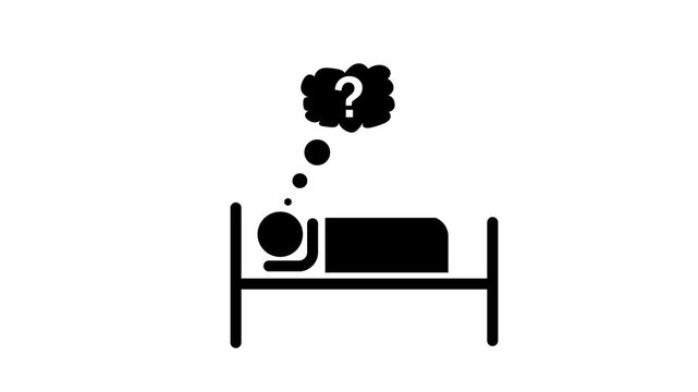 Dream Man icon concept .Man dreaming about what icon isolated on white background 4K Video animation