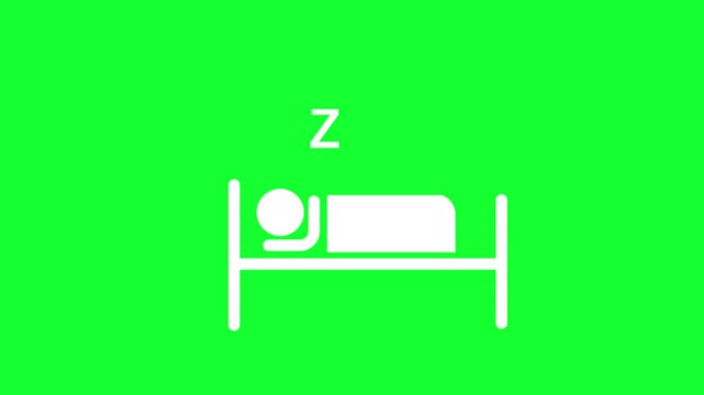 Sleep Man icon concept, relax icon animation. sleeping icon on green background