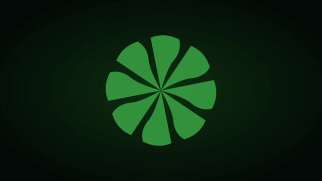 Green abstract rotating flower shape motion animation 4k background