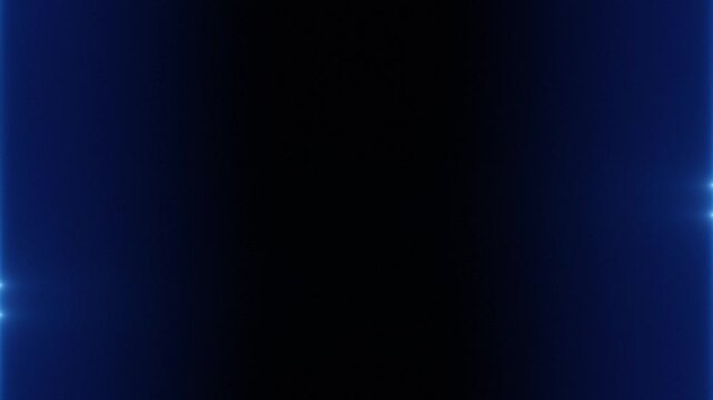Blue glowing vertical edge lights pulsing on left and right sides of black background