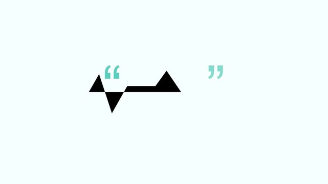 Minimalist abstract geometric animation with quotation marks for creative typography and modern projects 4k
