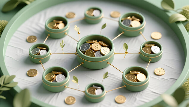 budget allocation financial savings commercial illustration background