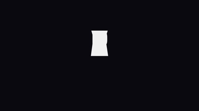 Minimalist animation 4k white bag mockup isolated on black background, for branding and, product packaging