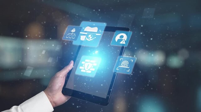 Cyber security icons show cyber attack defense, malware protection, and data security. Cybersecurity prevents hacking, ensures safety, and strengthens cyber attack resilience. Gist