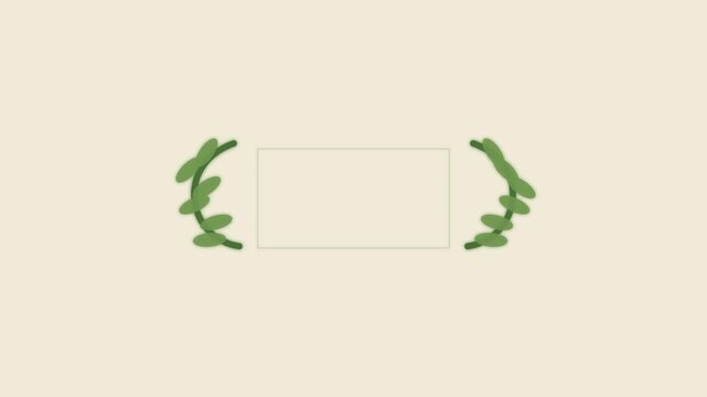 Minimalist laurel wreath frame animation for wedding invitations and awards titles 4k