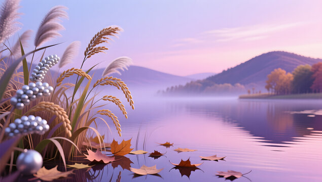 Autumn Equinox fruit grain illustration background