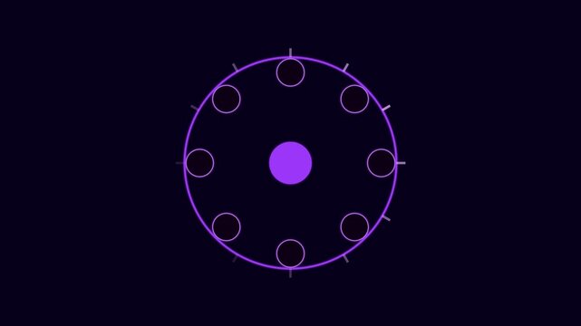 Minimalist purple circular loading animation with rotating for digital interface 4k circle