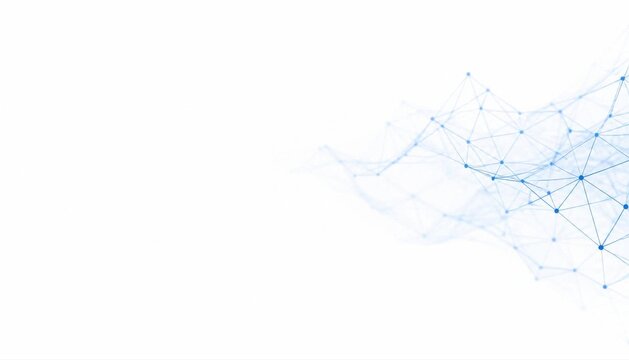 Abstract digital network structure on white background with structure connection abstract background technology internet computing communication geometric innovation particle electronic