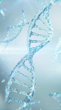 Vertical DNA Molecular Structure Animation for Biotechnology and Genetic Science.