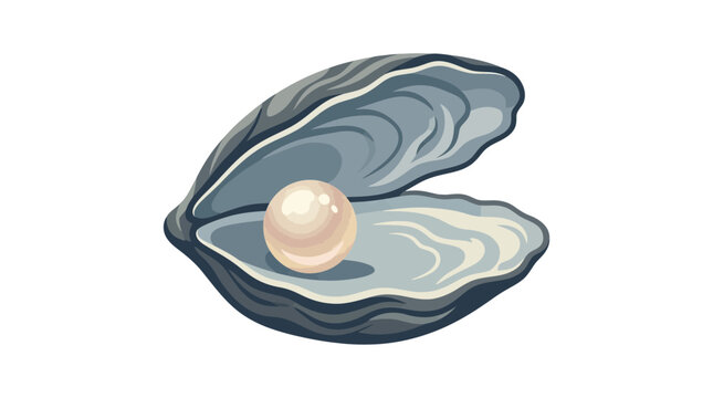 open oyster shell with pearl inside