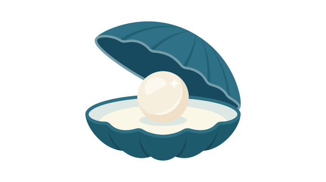 opened oyster shell with pearl