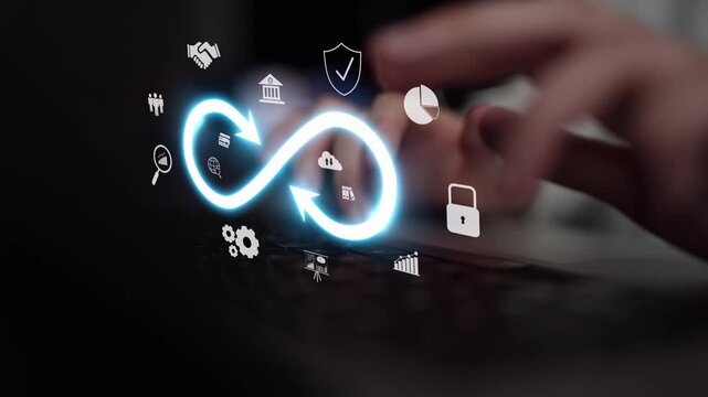 Infinity concept, limitless business potential, innovation opportunities, forward-thinking strategy, and embracing endless possibilities for creative growth and future development. Muxer