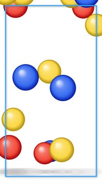 Colorful Bouncing Balls Falling on White Background Vertical Animation