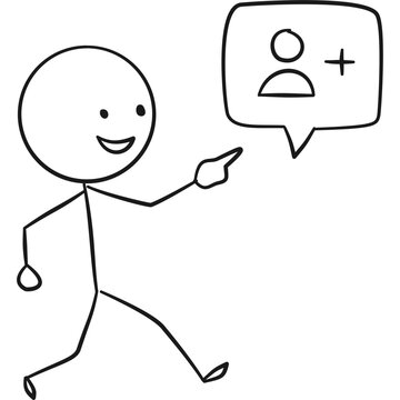 Stick Man Follow Account Illustration