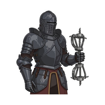 Dungeon Warden Knight Holding Steel Thumbscrews