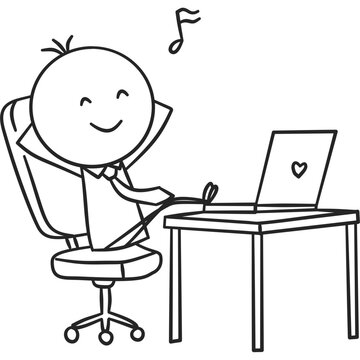 Relaxing at Work Stickman