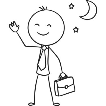 Good Night Office Stickman