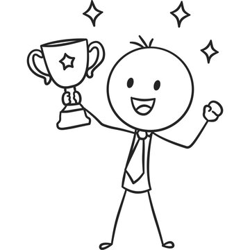 Business Success Trophy Stickman