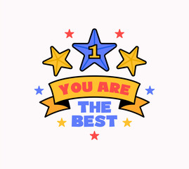 Fototapeta premium Colorful motivational badge featuring the phrase 