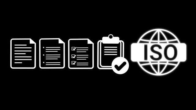 Documents with checkmarks, global standard icon