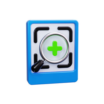 zoom in 3d render icons