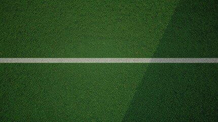 Obraz premium Minimalist tennis court with clean white boundary lines on vibrant emerald green artificial grass surface with evoking sense freshness precision
