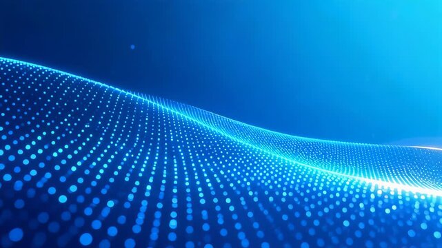 Blue wave of glowing dots