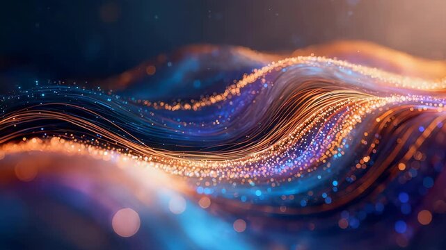 Abstract glowing wave patterns