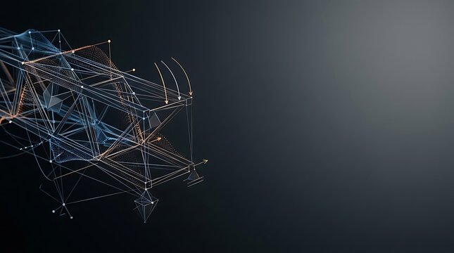 Digital engineering structure with force vectors and data points