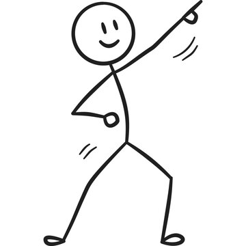 Pointing Dance Pose Stick Figure