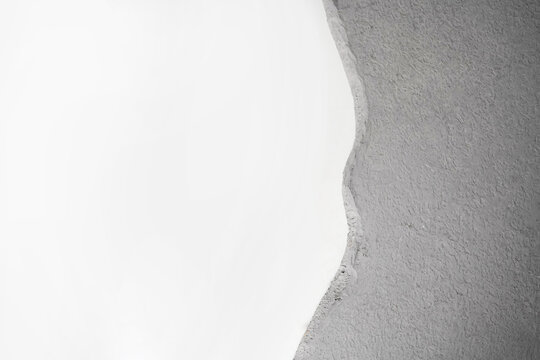 Minimal White and Gray Curved Concrete Wall Texture Background for Product Display