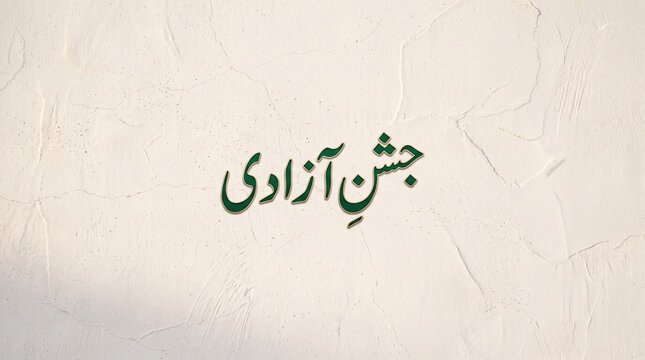 Jashn e Azadi Urdu Calligraphy on Textured Wall Background