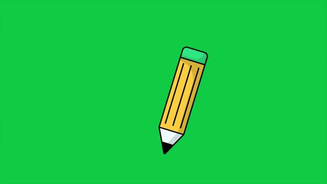 simple colorful pencil icon 2d animation