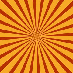 Obraz premium Orange Sunburst Rays Background Illustration – Retro Comic Manga Style Radial Burst Design