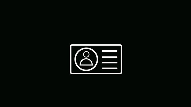 ID card and profile verify icon motion graphics. Animated Driver's license verified . 4k animation video