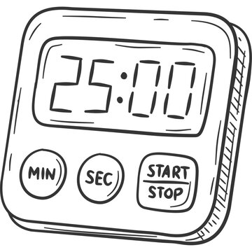 Digital Timer Pomodoro Study Tool Sketch