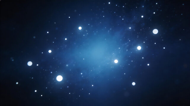 Starry night sky with glowing stars