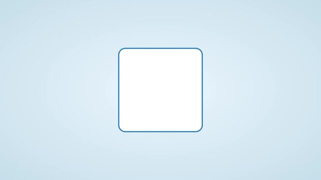 Minimalist checkmark animation appearing inside a rounded square box on light blue 4k background